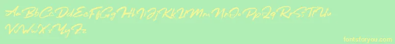 Bafora Regular Demo Font – Yellow Fonts on Green Background