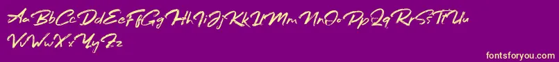 Bafora Regular Demo Font – Yellow Fonts on Purple Background