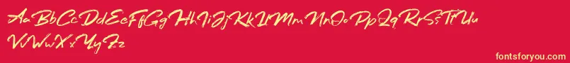 Bafora Regular Demo Font – Yellow Fonts on Red Background