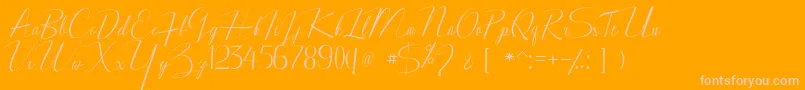 Bagadang-Schriftart – Rosa Schriften auf orangefarbenem Hintergrund