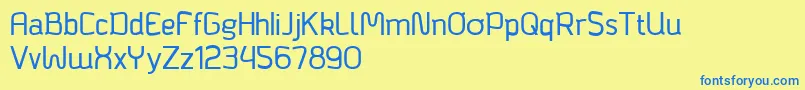 Bagadek Font – Blue Fonts on Yellow Background