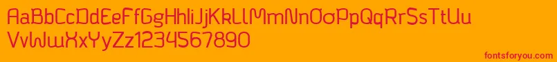 Bagadek Font – Red Fonts on Orange Background