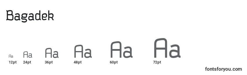 Bagadek Font Sizes