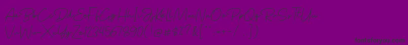 BagindaScript-Schriftart – Schwarze Schriften auf violettem Hintergrund