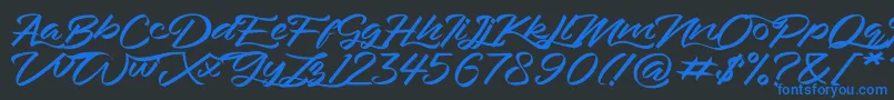 Bahari Font – Blue Fonts on Black Background