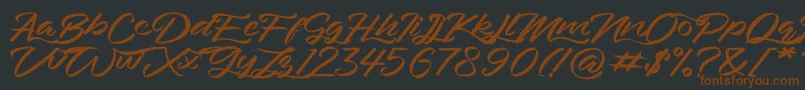 Bahari-Schriftart – Braune Schriften auf schwarzem Hintergrund