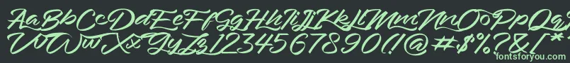 Bahari Font – Green Fonts on Black Background