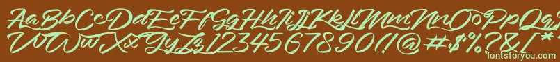 Bahari Font – Green Fonts on Brown Background