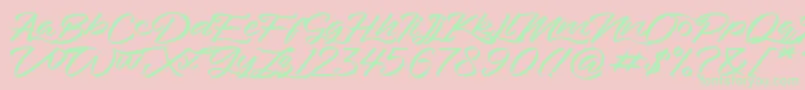 Bahari Font – Green Fonts on Pink Background