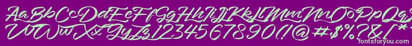 Bahari Font – Green Fonts on Purple Background