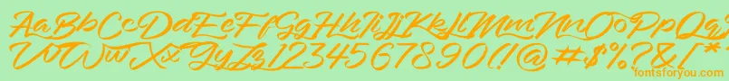 Bahari Font – Orange Fonts on Green Background