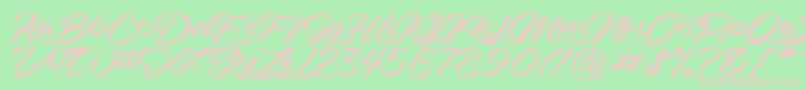 Bahari-fontti – vaaleanpunaiset fontit vihreällä taustalla