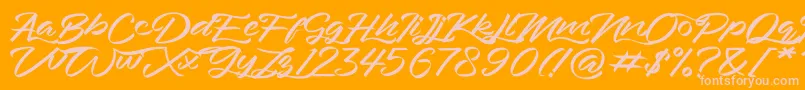Bahari Font – Pink Fonts on Orange Background