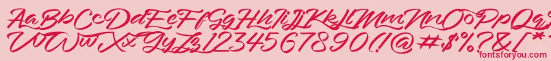 Weitere Informationen zur Bahari-Schriftart Bahari-Schriftart – Rote Schriften auf rosa Hintergrund