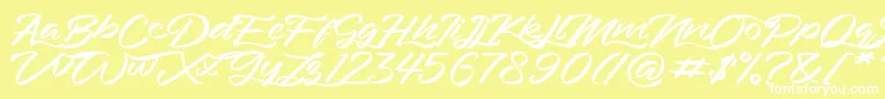 Bahari Font – White Fonts on Yellow Background