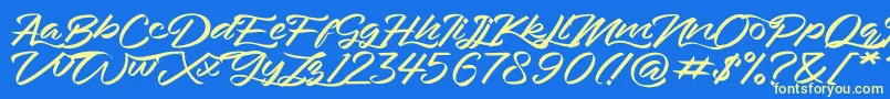 Bahari Font – Yellow Fonts on Blue Background