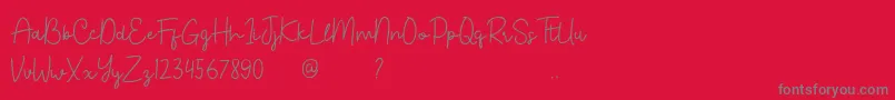 フォントBahary – 赤い背景に灰色の文字