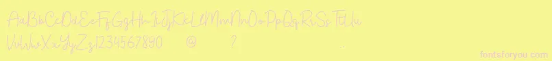 Bahary Font – Pink Fonts on Yellow Background