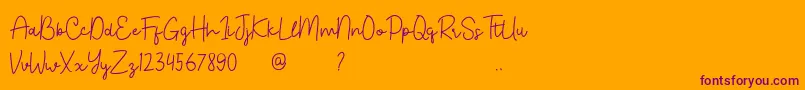 Bahary Font – Purple Fonts on Orange Background