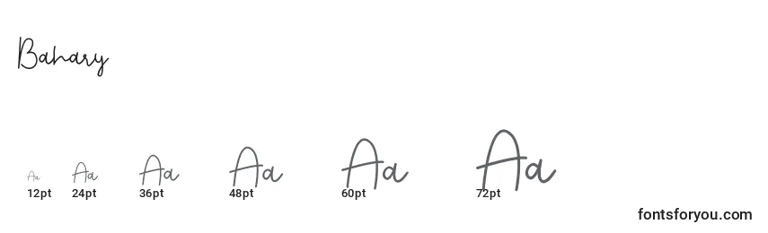 Размеры шрифта Bahary