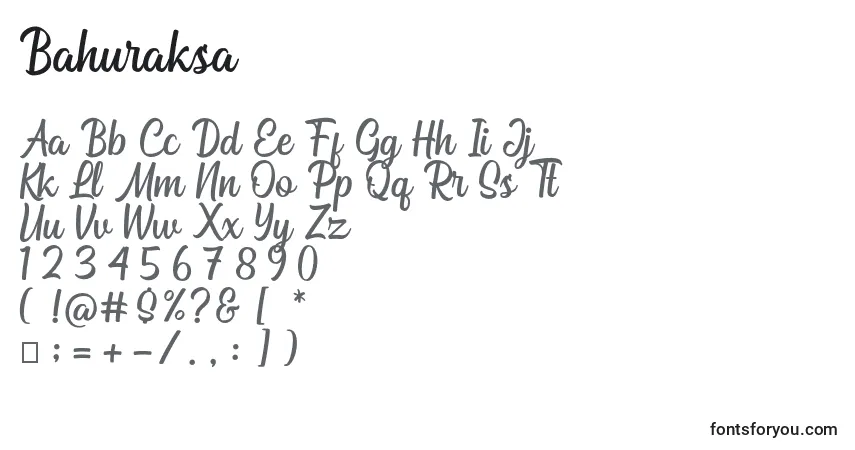 Czcionka Bahuraksa – alfabet, cyfry, specjalne znaki