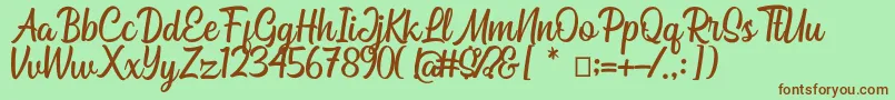 Bahuraksa Font – Brown Fonts on Green Background