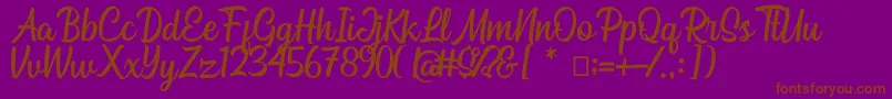Bahuraksa Font – Brown Fonts on Purple Background