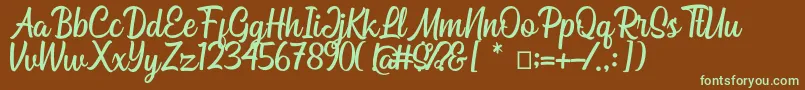 Bahuraksa Font – Green Fonts on Brown Background