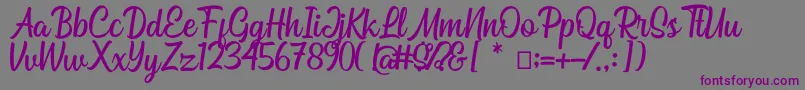 Bahuraksa Font – Purple Fonts on Gray Background