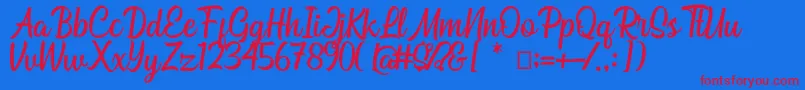 Bahuraksa Font – Red Fonts on Blue Background