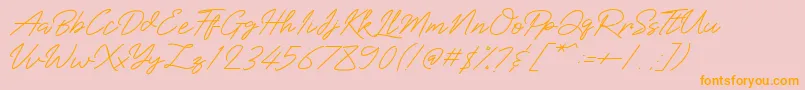 Baiklah Font – Orange Fonts on Pink Background