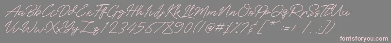 Baiklah-Schriftart – Rosa Schriften auf grauem Hintergrund