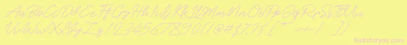 Baiklah Font – Pink Fonts on Yellow Background