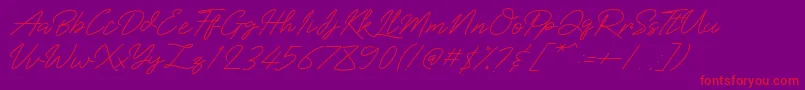 Baiklah Font – Red Fonts on Purple Background