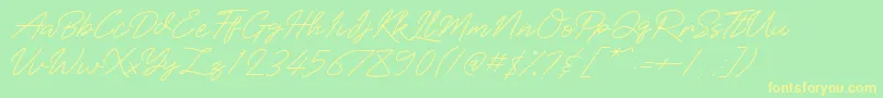 Baiklah Font – Yellow Fonts on Green Background