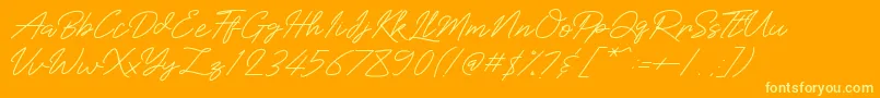 Baiklah Font – Yellow Fonts on Orange Background