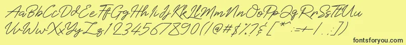 Baiklah Font – Black Fonts on Yellow Background