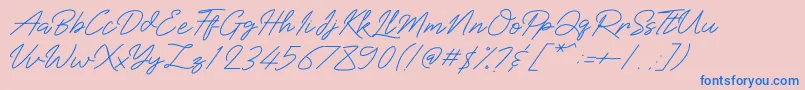 Baiklah Font – Blue Fonts on Pink Background