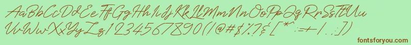 Baiklah Font – Brown Fonts on Green Background