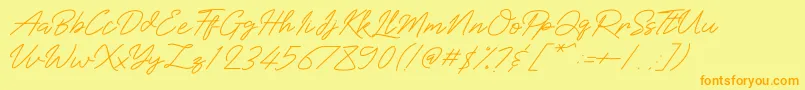 Baiklah Font – Orange Fonts on Yellow Background