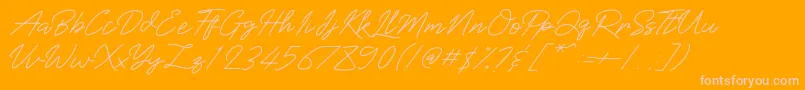 Baiklah Font – Pink Fonts on Orange Background