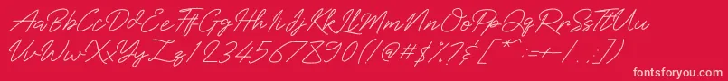 Baiklah Font – Pink Fonts on Red Background