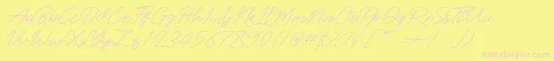 Шрифт Baiklah – розовые шрифты на жёлтом фоне