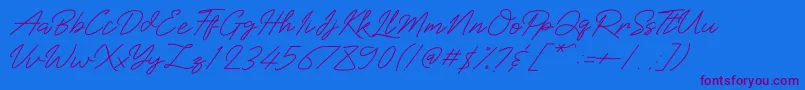 Baiklah Font – Purple Fonts on Blue Background