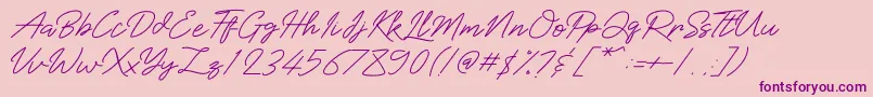 Baiklah Font – Purple Fonts on Pink Background