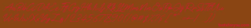 Baiklah-Schriftart – Rote Schriften auf braunem Hintergrund
