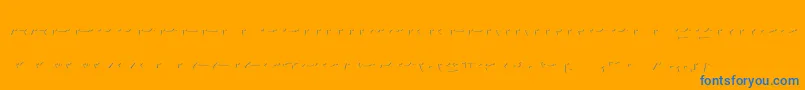 Agreloyinb1-Schriftart – Blaue Schriften auf orangefarbenem Hintergrund