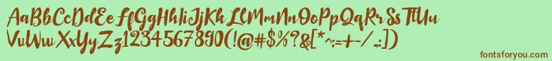 Baillando Demo Font – Brown Fonts on Green Background