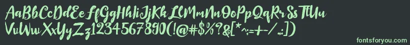 フォントBaillando Demo – 黒い背景に緑の文字