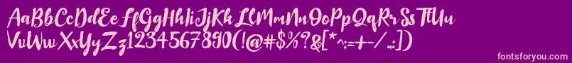 Baillando Demo Font – Pink Fonts on Purple Background